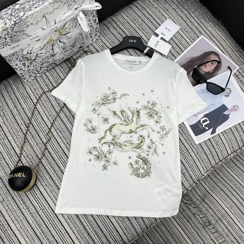 Dior Early Spring: Horse Print Cotton Linen T-Shirt