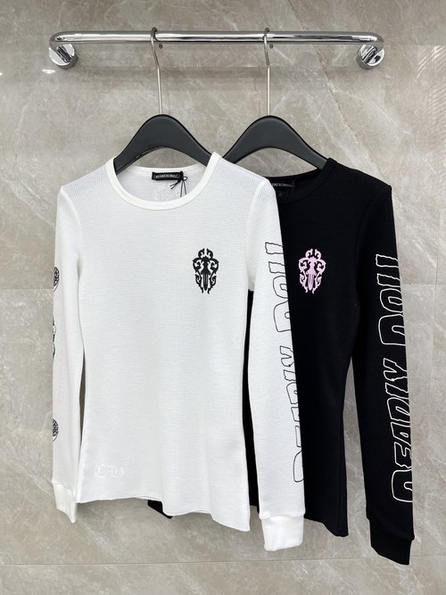 Chrome Hearts Long-Sleeve Printed T-Shirt: High-Quality Classic Color