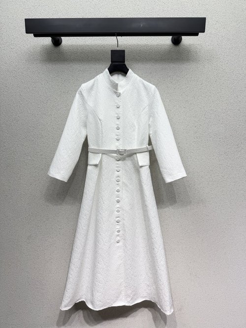 Dior Jacquard Buttoned Dress, Soft and Slimming