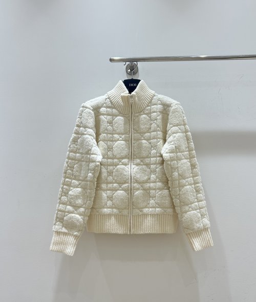 Dior Elegant Stand-Up Collar Zipper Cardigan for Various Styles