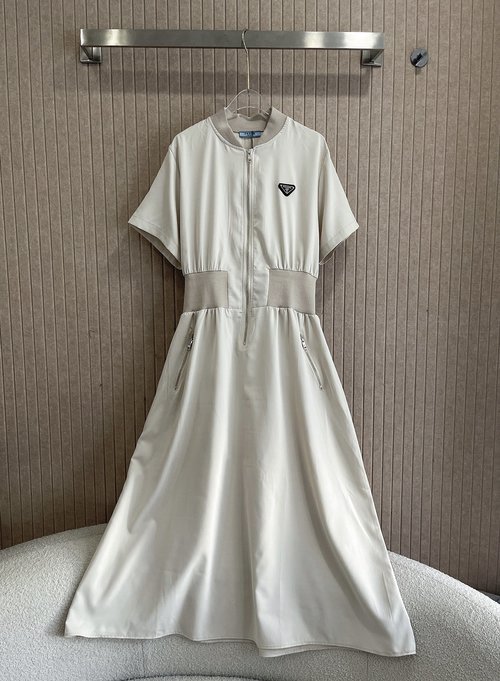 Prada Elegant Triangle-logo Dress