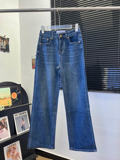 Loewe Pocket-Embroidered Jeans with Elastic Fabric