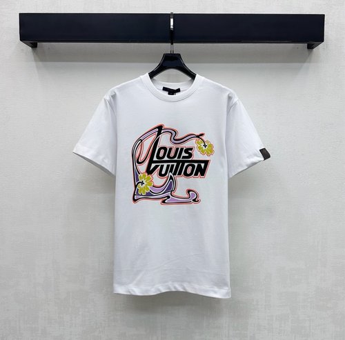 Louis Vuitton Short-Sleeved Tee with Embroidered Leather Sleeve Badge