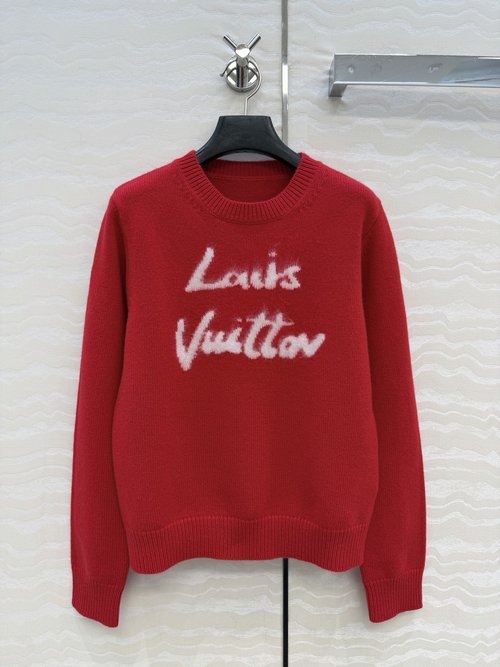 Louis Vuitton MONOGRAM Jacquard Letter Cashmere Sweater, Slim and Stylish