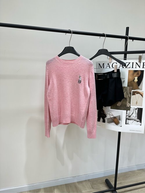 Louis Vuitton Soft Wool Blend Cat Embroidered Sweater