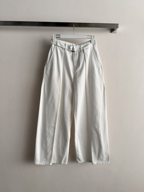 Loewe High-Waisted Belted Denim Wash Jeans, Trendy