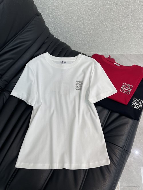 Loewe Beaded Totem Logo Crew - Neck Short - Sleeve T - Shirt