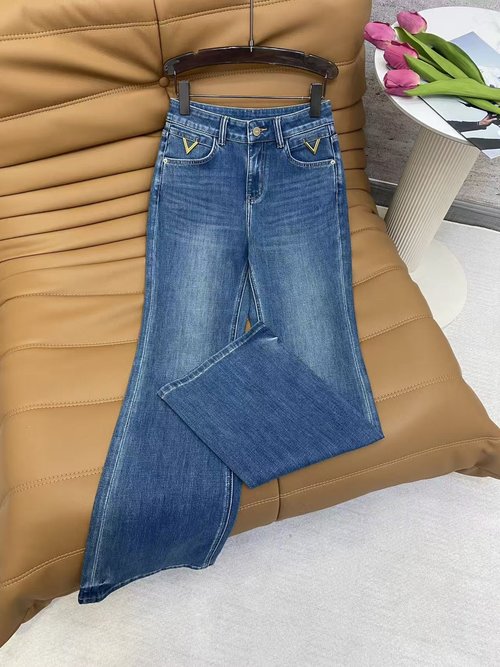 Valentino Stylish Flare Jeans with Metal Trim