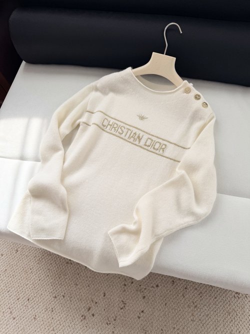 Dior Cashmere Sweater with Sun God Logo, Sophisticated