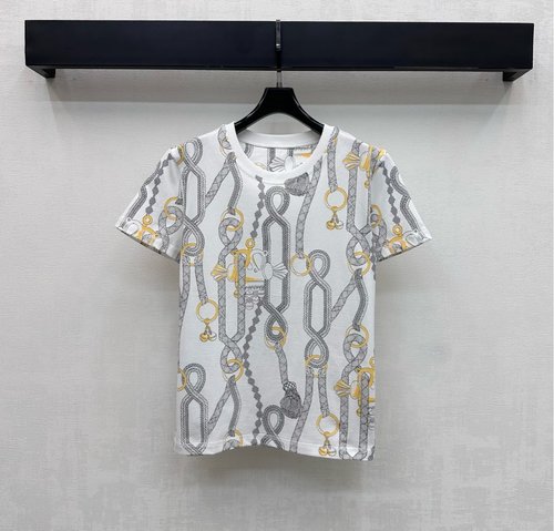 Hermes Comfortable Cotton Round-Neck Printed T-shirt