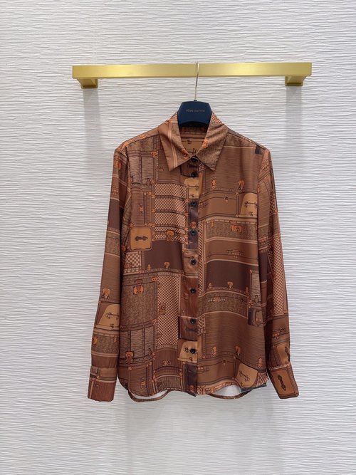 Louis Vuitton Noble Digital Thermal Transfer Printed Silk Shirt