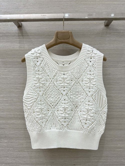 Dior High-Intelligence Hollow Knit Embroidered Elegant Vest