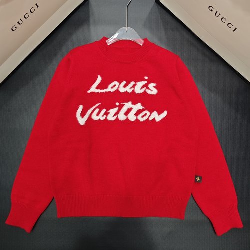 Louis Vuitton Packaged Wool Front-letter Pullover with Short & Long Sleeves