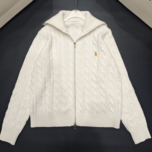 Loewe Packaged Wool Twisted Rope Zipper High-neck Cardigan