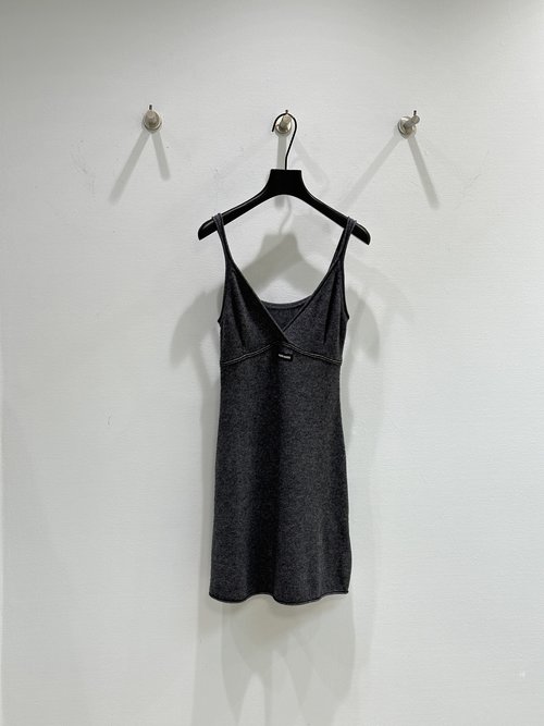 Miu Miu Vintage-style Cashmere Dress with Rolled Edge