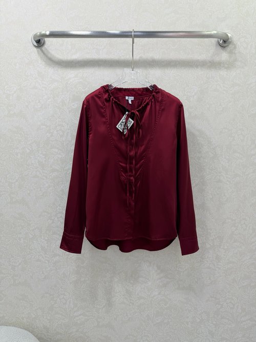 Loewe Satin Drawstring Neckline Shirt for Elegant Look