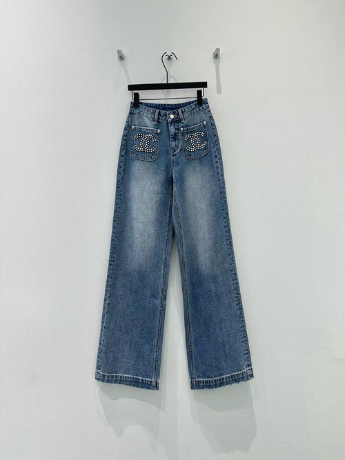 Chanel New Double C Drill Jeans with High-end Fabric