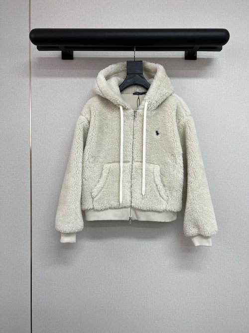 Polo Ralph Lauren Eco-Friendly Lamb Wool Teddy Bear Coat with Elastic Lining