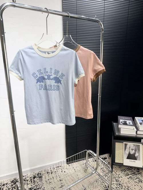 Chanel Classic Celin Logo Top with Imported Flock Printing