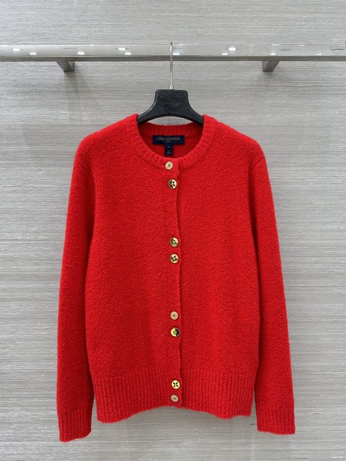 Louis Vuitton Exclusive Lamb Wool Cardigan with Four-Leaf Clover Buckles