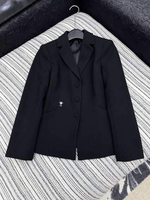 Dior Original Suit Jacket with Contrast Embroidery for Style