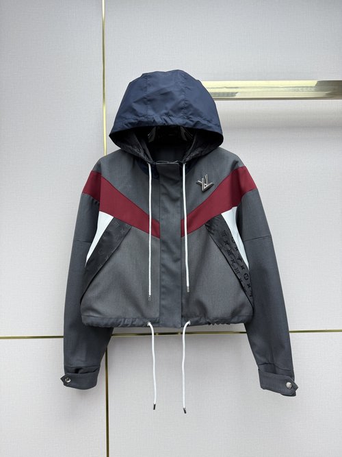 Louis Vuitton Early Spring Hooded Jacket with Monogram & Badge