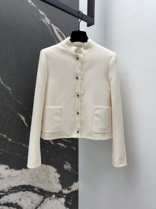 Dior Lace and Velvet Trimmed Short Suit Jacket with CD Buckles