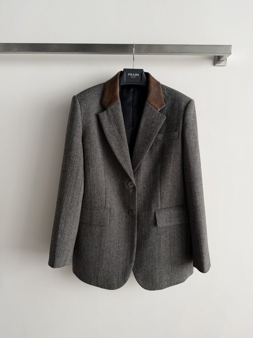Prada High-Quality Wool Blended Suit Jacket for Formals