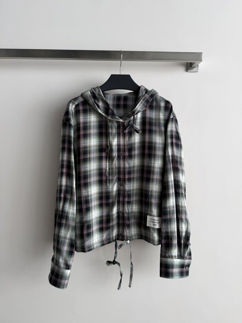 Dior Checkered Hooded Shirt Jacket for Casual Wear