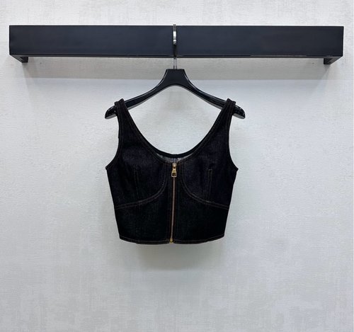 Louis Vuitton Zippered Short Corset Vest with Logo
