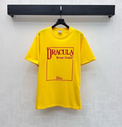 Dior Imported Cotton Round Neck T-Shirt with Box Logo