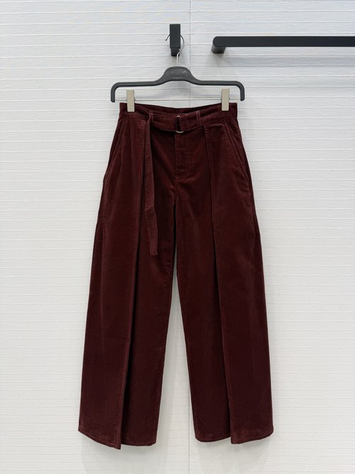 Loewe Deconstructed Wide-leg Corduroy Trousers with D-ring Belt