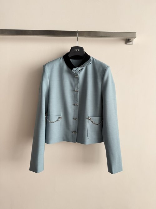 Dior Elegant Suit with Bowknot, Metal Buttons & Chains