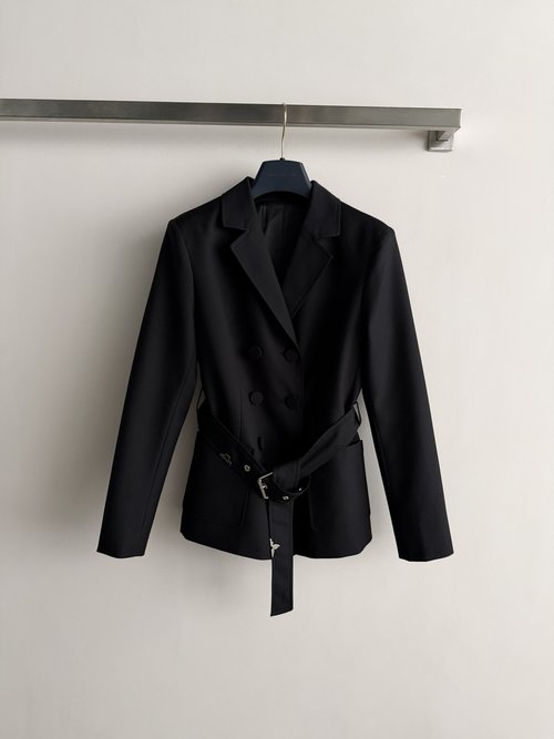 Louis Vuitton Formal Military-Style Suit Set with Waist Belt