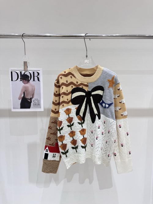 Dior Colorful Bow-Knot Pullover