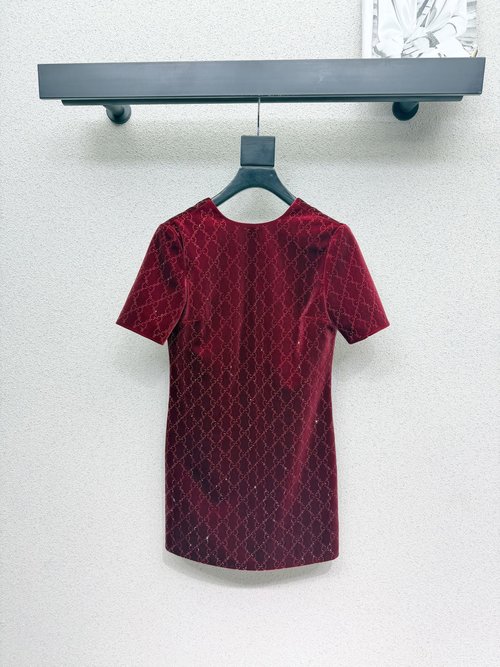 Gucci High-End Handmade Sequined Velvet Sleeveless Dress