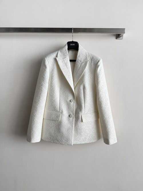 Dior Embossed Brocade Blazer with Two-Button Design