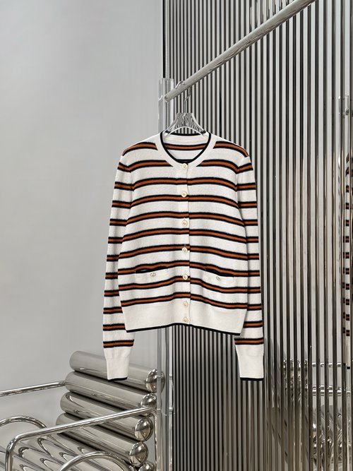 Chanel Tweed Stripe Knitted Cardigan
