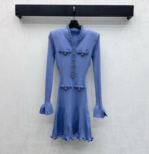 Self-Portrai Chic Beaded Knit Dress for Daily and Dates