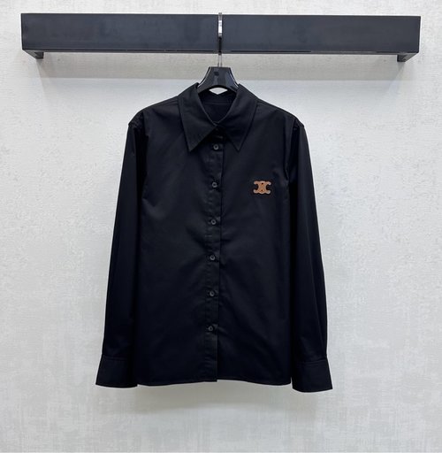 Celine Breathable Logo-Embellished Collared Shirt