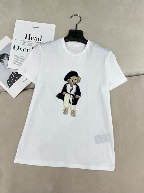 Polo Ralph Lauren American Style Knitted Hat Bear Cotton T-Shirt