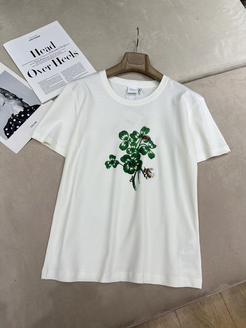 Dior Lucky Four-Leaf Clover Print T-Shirt