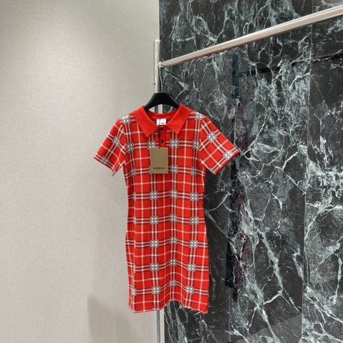 Burberry Checked Short Sleeve Wrap Dress for Festive Events