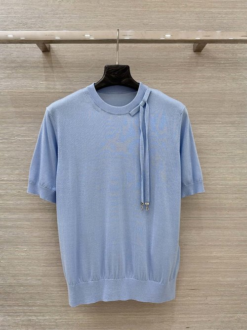 Dior Exclusive Release: Merino Wool Short-Sleeve Top with Bow and Pendant