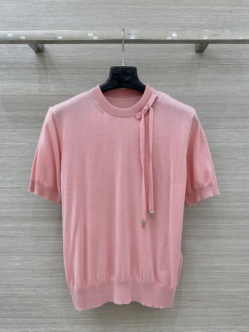Dior Exclusive Release: Merino Wool Short-Sleeve Top with Bow and Pendant