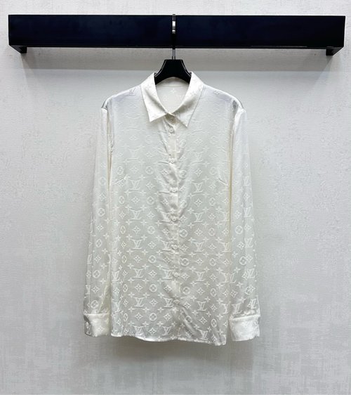 Louis Vuitton Four-Leaf Clover Jacquard Silk Shirt