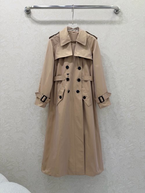 Dior Lapel Belted Trench Coat with Adjustable Waist