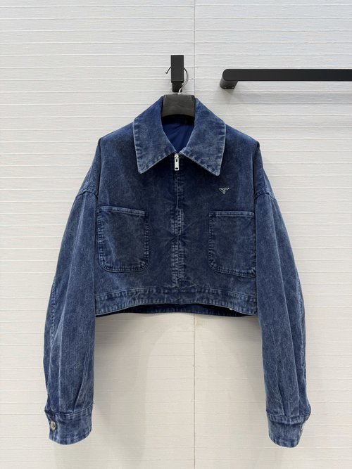 Prada High Intelligence Style Snowflake Corduroy Lapel Jacket