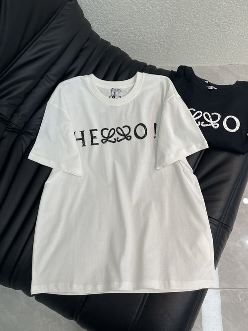 Loewe Classic Logo - Printed Round Neck Short Sleeve T - Shirt