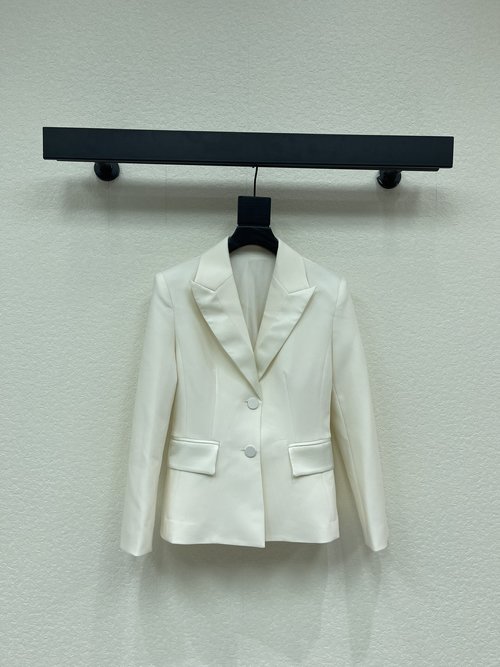 Dior Minimalist Single-breasted Suit Jacket with Padded Shoulders